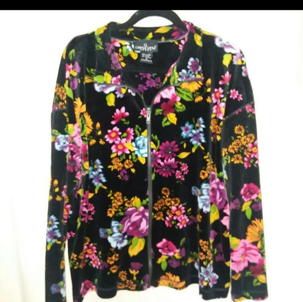 Carole Little velour shirt jacket M